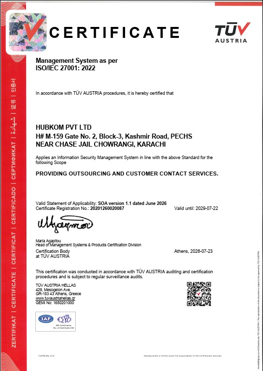 ISO 27001 Certificate